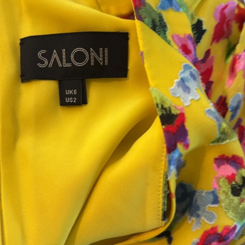 Saloni Rita Abstract Floral Multicolor Halter Midi Dress - Picture 8 of 9